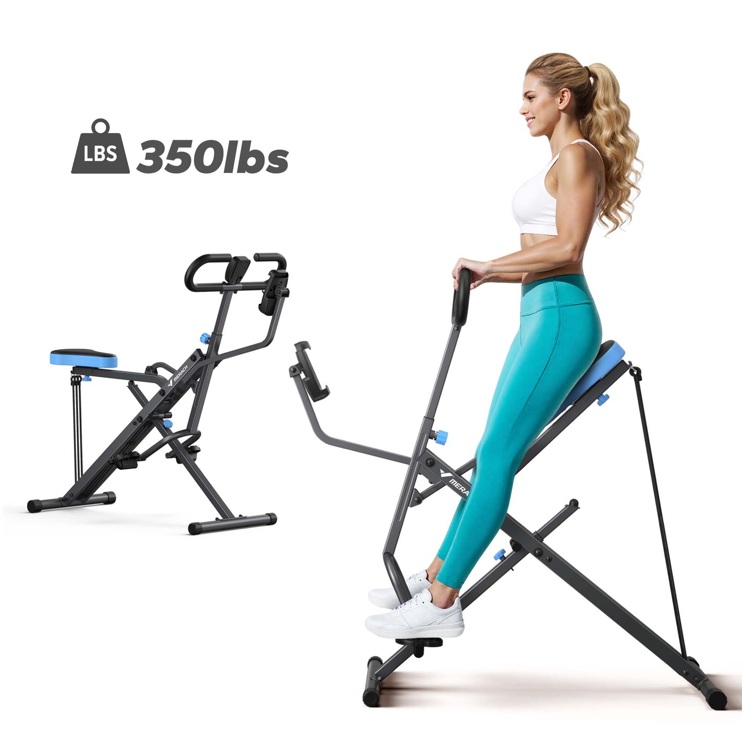 Summer Hip & Leg Shaping|2-in-1 Squat Rowing Machine 350LBS Adjustable Resistance with LCD Monitor
