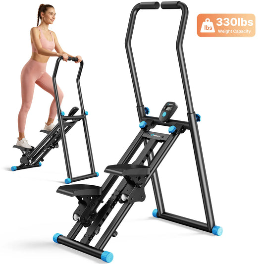 Summer Full-Body Shaping｜Quiet Vertical Stair Stepper with Adjustable Pedals 330LBS Capacity
