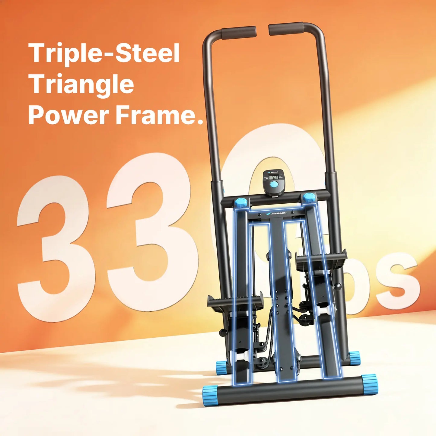 Summer Full-Body Shaping｜Quiet Vertical Stair Stepper with Adjustable Pedals 330LBS Capacity