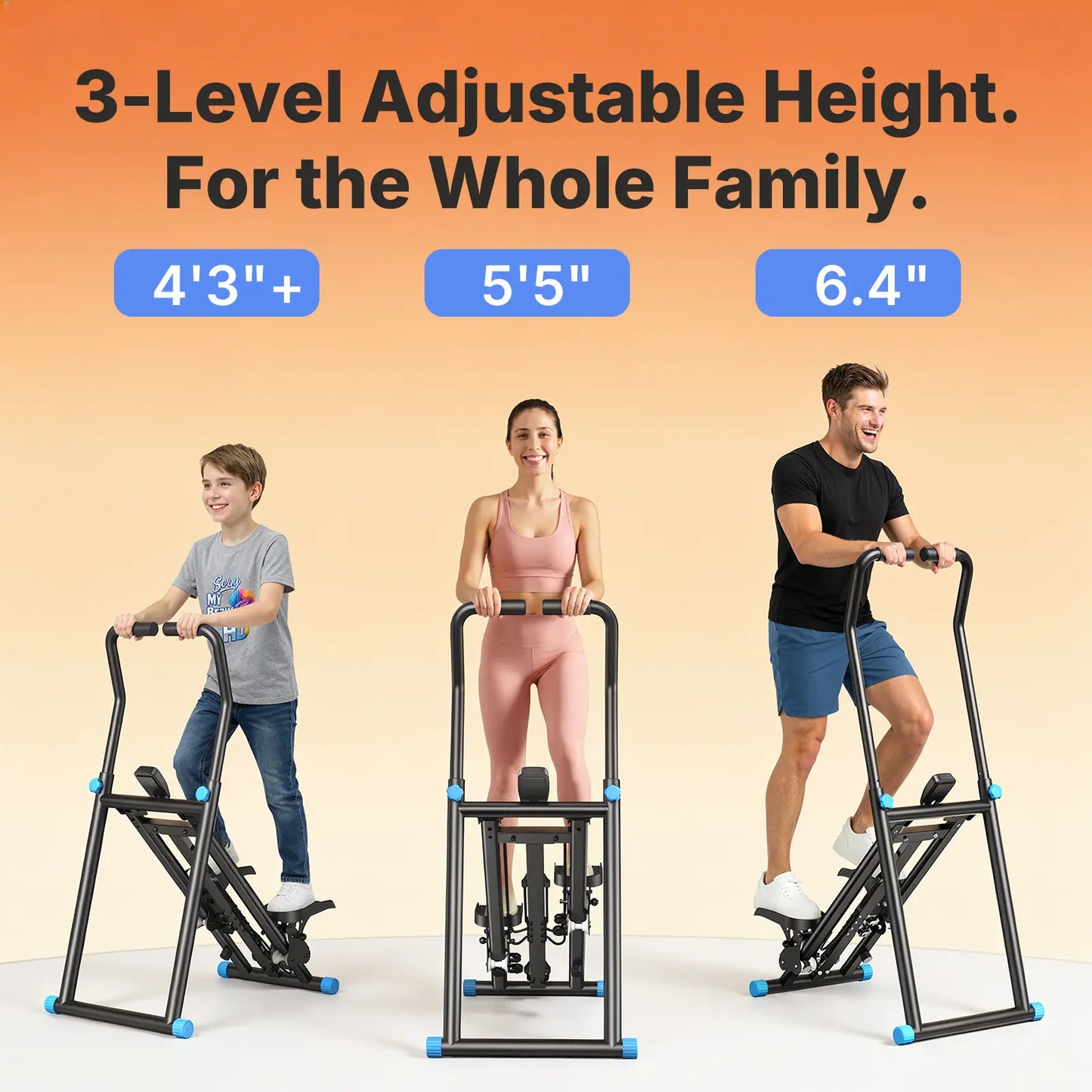 Summer Full-Body Shaping｜Quiet Vertical Stair Stepper with Adjustable Pedals 330LBS Capacity