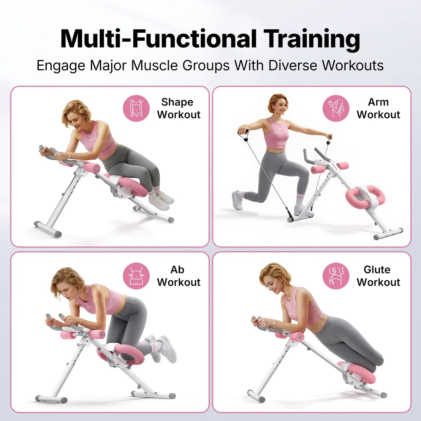 Summer Body Ready! 10-Level Adjustable Ab Trainer Foldable Home Gym Equipment