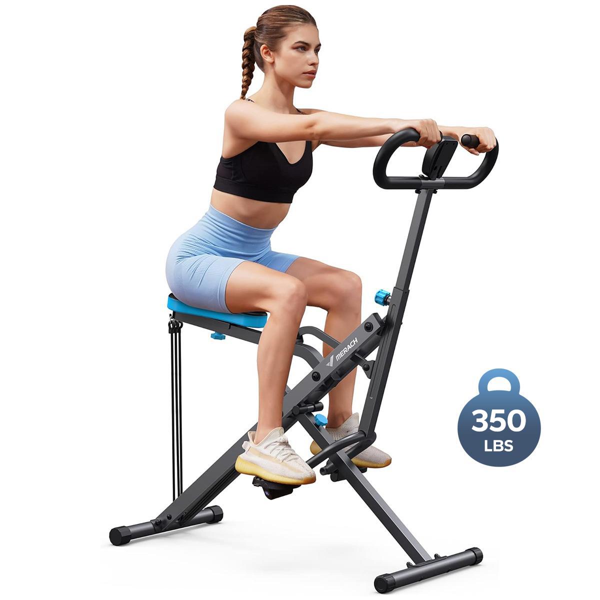 Summer Hip & Leg Shaping｜2-in-1 Squat Rowing Machine 350LBS Adjustable Resistance with LCD Monitor