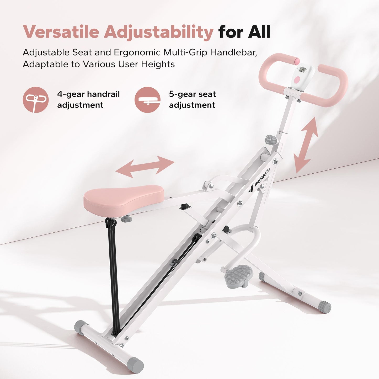 Summer Hip & Leg Shaping｜2-in-1 Squat Rowing Machine 350LBS Adjustable Resistance with LCD Monitor
