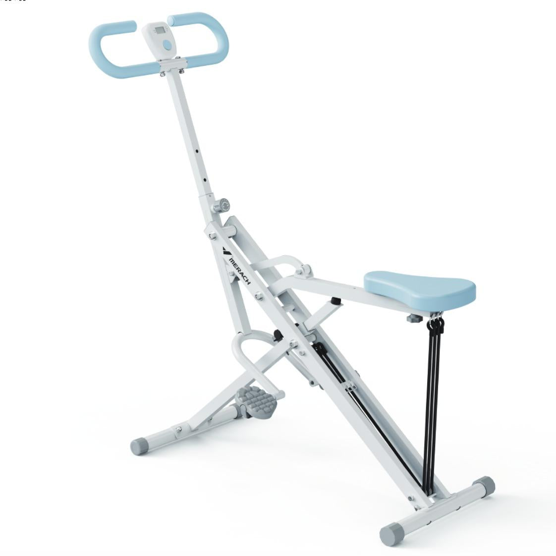 Summer Hip & Leg Shaping｜2-in-1 Squat Rowing Machine 350LBS Adjustable Resistance with LCD Monitor