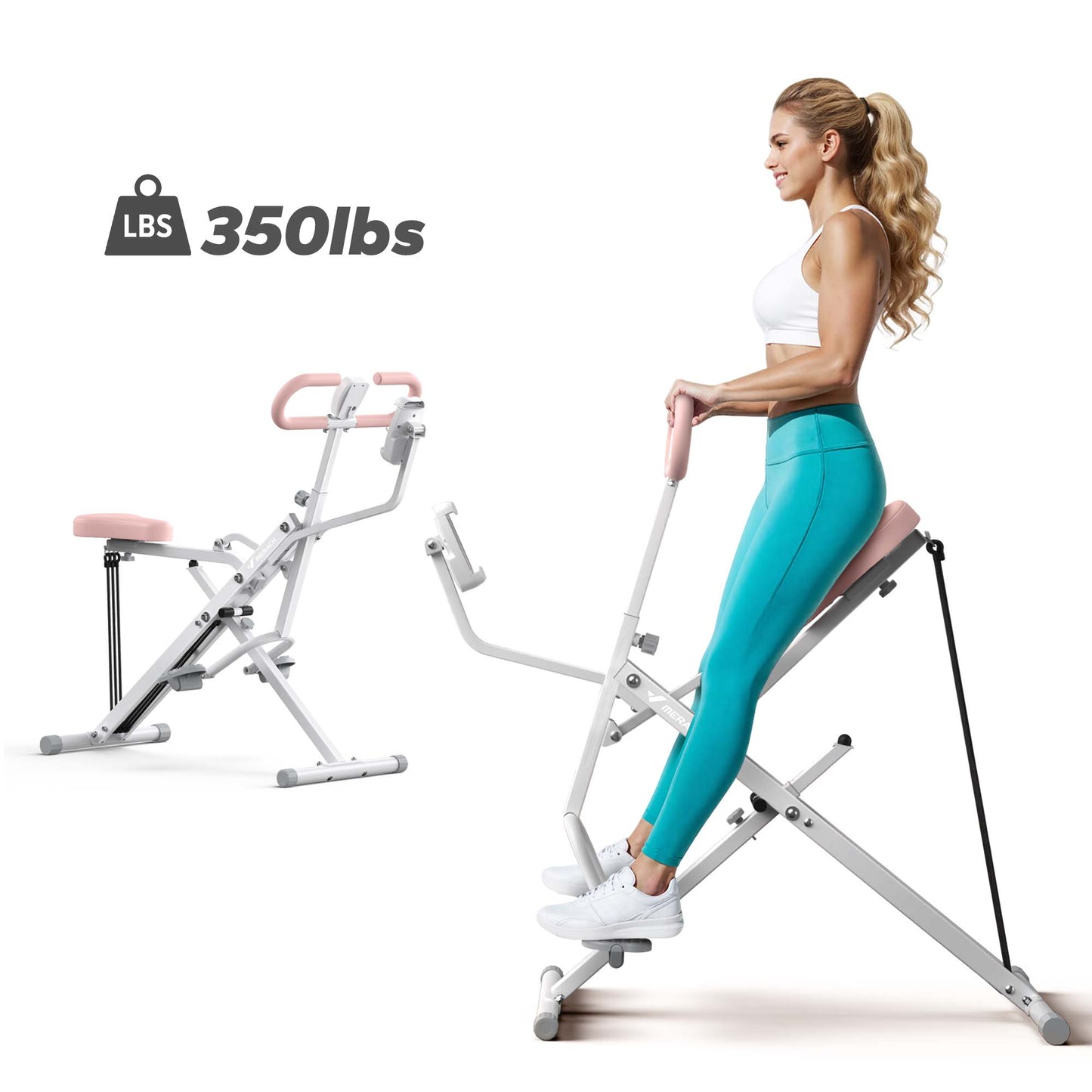 Summer Hip & Leg Shaping｜2-in-1 Squat Rowing Machine 350LBS Adjustable Resistance with LCD Monitor
